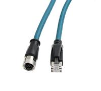 HangTon Ethernet Cable, M12 8 Pin X-Coded Female to RJ45 Cat7e for Industrial Actuator Sensor Profibus Automation Application Network Switch Router PLC, SF/UTP Green, 8m