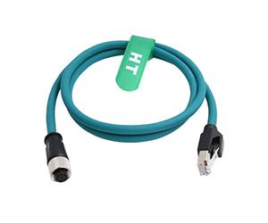 HangTon Ethernet Cable M12 A-Coding 8 Pin Female to RJ45 Cat-7e Patch Cord for Industrial Actuator Sensor Profibus Network Automation Application 1m