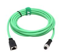 HangTon Female M12 4 Pin D Code to RJ45 Ethernet Adapter Cable for Profinet EtherCAT Industrial Camera Vision Sensor PC 3m