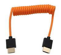 HangTon HDMI 8K 4K Cable for ATOMOS Ninja V Shinobi, Sony A7RV A7IV FX30, Canon C70, BMPCC 6K Pro, Lumix S5II G9, Fujifilm X-H2S, Portkeys BM5 LH7P FEELWORLD, Orange Braided Coiled