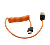 HangTon HDMI 8K 4K Cable for ATOMOS Ninja V Shinobi, Sony FX3 A7RV, Canon R5II Lumix Nikon Z6III, BMPCC6K, TV Computer Camera Monitor Gimbal FEELWORLD Portkeys SmallHD, Down Angled, 50cm Spiral
