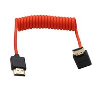 HangTon HDMI 8K 4K ProRes, Flexible Red Braided Coiled Cable for ATOMOS Ninja V Shinobi Monitor, Camera Sony FX3 A7Siii, Canon Lumix Nikon, BMPCC6K, FEELWORLD Portkeys SmallHD