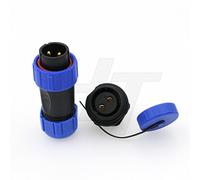 HangTon HE21 2 Pin Connector 30A 500V Cable Male Plug Panel Mount Socket LED Power, Waterproof Aviation Circular Connector (Solder)