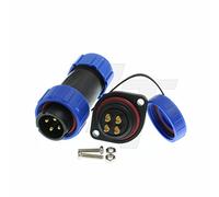 HangTon HE21 4 Pin Male Cable Plug Female Panel Socket Quick Disconnect Waterproof Aviation Circular Power Connector 30 Amp