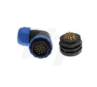 HangTon HE29 14 Pin Waterproof Connector Threaded Outdoor Industrial Electrical Power Circular Male Female Right Angle Wire Cable Plug + Panel Socket