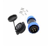 HangTon HE29 4 Pin Connector Industrial Waterproof IP68 Circular Plastic Male Female Wire Plug Panel Socket, High Power(4 pin 45A 380V)