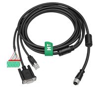 HangTon High-Flex Shielded Cable, M12 17-Pin to RJ45/DB9/Open Terminal, for ID2000/ID3000/SC2000/SC3000 Vision Devices, Data, Power, I/O Signal Control, 8m