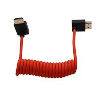 HangTon High Speed HDMI Cable for ATOMOS Ninja V Shinobi, Sony FX9 FX30 Canon Lumix Nikon Blackmagic TV Laptop Projector PS5 Xbox FEELWORLD Portkeys, Up Down Angled, Braided Coiled, 8K 4K60