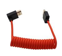 HangTon High Speed HDMI Cable for ATOMOS Ninja V Shinobi, Sony FX9 FX30 Canon Lumix Nikon Blackmagic TV Laptop Projector PS5 Xbox FEELWORLD Portkeys, Down Angled, Braided Coiled, 8K 4K60