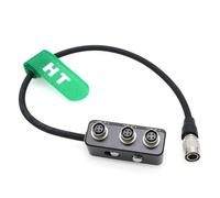 HangTon Hirose 4 Pin Power Supply Distributor Splitter Box for Sony F55 FS7 BDS Hawk-Woods Battery Camera Monitor Audio Recorder Male to 3 x Female 30cm 12-24V