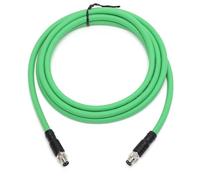 HangTon Industrial EtherCAT Cable for Beckhoff Actuator Sensor EtherNet EtherCAT Profinet Fieldbus Automation Control, M8 4 Pin to M8 4 Pin Connector, PUR Shielded, 5M
