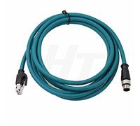 HangTon Industrial Machinery M12 4 Pin D-Code RJ45 Ethernet Power Cable, Shielded High Flex Waterproof Network Cable Encoder Sensor (5m)