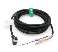 HangTon M12 12 Pin Cable for Cognex In Sight 7000 9000 DataMan Reader Checker Baumer Encoder Sensor, 90-degree A-Coded Connector to Leads, 50M