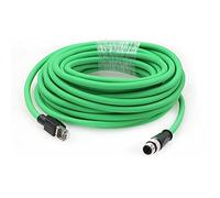 HangTon M12 4 Pin Ethernet Cable for Sick Keyence IV2 SR-2000 Barcode Reader Sensor, D-Coded to RJ45 Cat5e Network PoE 15m