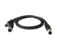 HangTon M12 4 Pin Y Splitter Cable, 30V 4A for Banner Weidmüller Industrial Automation Actuator Sensor Switch PLC, Waterproof PVC Shielded 1M