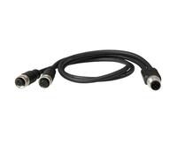 HangTon M12 Connector Splitter Cable, A-code 5-Pin, Male to Dual Female for Balluff SICK Industrial Automation Actuator Sensor Switch Fieldbus, IP67 PVC Shielded 5M