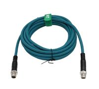 HangTon M12 Ethernet Cat7e Cable 8 Pin X-Coded Male to Male for Cognex Basler Sensor Camera High Speed 30m