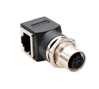 HangTon M12 to RJ45 Ethernet Adapter, 4pin D-code Female for Network Switch Profinet EtherCat Industrial Machine Control Automation Sensor Encoder, CAT5e CAT6 1Gbps Speed, Waterproof