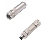 HangTon M8 3-pin Male Female Connector, Screw Terminal Connection, A-code, Power 60V DC 3A, IP67 Waterproof, Metal Shielded Circular Aviation for Industrial Automation Sensor Switch I/O PLC