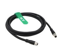 HangTon M8 4 Pin Male Female Extension Actuator Sensor Power Cable for Keyence Omron Phoenix Contact Automation Switch Field Device Shielded A-code PVC 2m