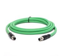 HangTon M8 4Pin A-coded Male EtherCAT Cable for IO Link Beckhoff Actuator Sensor EtherNet Profinet Fieldbus Industrial Automation, Cat5e PUR Shielded, 2M