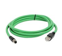 HangTon M8 4Pin A-coded to RJ45 Network Cable for Beckhoff Actuator Sensor EtherCAT EtherNet Profinet Fieldbus Industrial Automation Control, Cat5e PUR Shielded, 2M