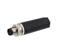 HangTon M8 8-pin Male Connector, Solder, A-code, Power 30V DC 1.5A, Waterproof, Plastic Unshielded Circular Aviation for Industrial Automation Sensor PROFINET EtherCAT CANopen, 2pcs