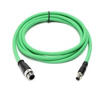 HangTon M8 Male to M12 D-Code Male 4pin Ethernet Cable Cable for IO Link Beckhoff Actuator Sensor EtherCAT Profinet Fieldbus Industrial Automation, Cat5e PUR Shielded, 2M