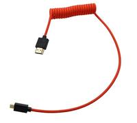 HangTon Micro HDMI 4K60 8K ProRes Raw Cable for ATOMOS Ninja V Ultra Shinobi Canon R6 R5C Sony A7CII A7CR ZVE10 A7III G7 G95 Portkeys Feelworld VILTROX Monitor, Red Spiral 50cm