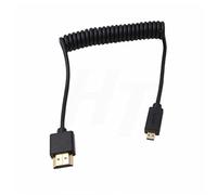 HangTon Micro HDMI to HDMI 2.0 4K 60Hz Coiled Thin Cable for Sony Canon Panasonic Nikon DSLR Camera