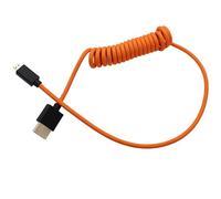 HangTon Micro HDMI to HDMI2.1 4K 8K ProRes RAW Cable for Canon R6 Mark II R5 R10 Sony A7CR ZV-E1 A6700 Z50 ATOMOS Ninja V Ultra Shinobi Portkeys Feelworld VILTROX Monitor, Orange Spiral 50cm