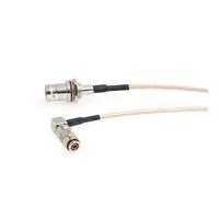 HangTon Mini BNC to Full-size BNC Video Signal SDI Adapter Cable for Blackmagic Camera Video Assist Monitor (15cm, Right Angle DIN 1.0/2.3 to Female BNC RG179)