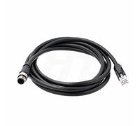 HangTon Network Ethernet Cable M12 D-Coded 4-Pin to RJ45 for Keyence IV2 Sick Sensor Camera Cat6 Fieldbus Profinet Automation Black PVC 2m