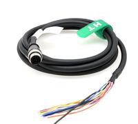 HangTon Power IO Cable for Zebra FXR90 KATHREIN RRU ARU 4000 7700 8500 RFID Code Reader, Machine Vision Encoder Actuator Sensor Automation, M12 A-Coded 12 Pin to Flying Leads 10m