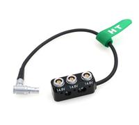 HangTon Right Angle Male 2 Pin to 3 x 0B 2-pin Female Power Splitter Cable Box, 1 to 3 Triple for ARRI Alexa Sony RED DSMC2 Camera