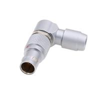 HangTon Silver 1B FSG 5-Pin Right-Angle Connector, Rotated Adjustable Elbow Male Circular Push Pull Cable Plug Compatible for Lemo, 22AWG 9A