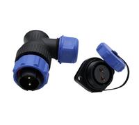 HangTon SP21 2 Position Right Angle Plug Socket Waterproof Aviation Circular Connector 30A 12/24V Power Electrical Outdoor Marine Solar Power Supply Automotive