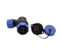 HangTon SP21 3 Pin Right Angle Plug Socket Aviation Circular Connector Male Female 30A Dustproof 12AWG Industrial Power Electrical Outdoor Marine Solar Power Supply Automotive