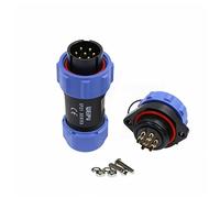 HangTon SP21 7 Pin Connector 15A Power Aviation Circular Threaded Solder Screw Mount Panel Socket Plug 14AWG