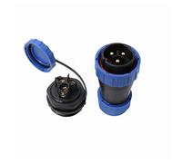 HangTon TY28 3 Pin Male Female Solder-free Connector Aviation Waterproof Quick-Disconnect Panel Mount Screw-Crimp for Power Device 45Amp, Panel Mount