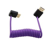 HangTon Up Down Angled HDMI, 8K60 4K120 Flexible Cable for Camera Monitor ATOMOS Ninja V to Sony FX3 FX9 A9 A1 A7RV A7IV A7SIII, Lumix G9M2 GH5S GH6 S1, Nikon Z8, Canon C70 R5 Mark II, Braided Coiled