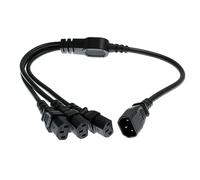 HangTon UPS PDU Computer PC Power Splitter Cord C14 to 3 x C13 10A 250V Extension Cable (c14-3xc13 60cm)