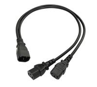 HangTon UPS PDU Power Cord Y Splitter Extension Cable, 250V 10A, IEC320 C14 Male to C13 Female for Computer Monitor PC Printer TV Electrical, 60cm