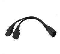 HangTon UPS PDU Power Cord Y Splitter Extension Cable IEC320 C14 Male to 2x C13 for Computer Monitor Printer 3-Prong 12"
