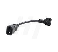 HangTon UPS PDU TV Monitor Power Cord IEC320 C14 to Right Angle C13 10A 250V 3 Prong Adapter Cable (7 inch, 1pack)