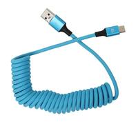 HangTon USB-A to USB-C, CarPlay Cable, Fast Charging 9/12/15V 3A 45W, Braided Coiled for iPhone 15 16, Galaxy S24, LG V60, iPad, MacBook Pro, R6 A7CR FX3 S1H Camera, Laptop