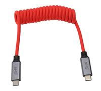 HangTon USB-C Cable, 20Gbps, 100W Fast Charging, 4K 60p Display, for Sony A7iv FX30 FX6 Samsung External SSD Canon R5 R6 ZCAM Camera Video Recording, iPhone 16/17, PC, Monitor, Red Coiled