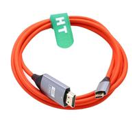 HangTon USB-C to HDMI Cable 4K 60p for Laptop Phone Tablet to HD TV Monitor Projector Display, for iPhone 15/16, MacBook Pro/Air, Galaxy S24, Dell, Red Braided, 3FT