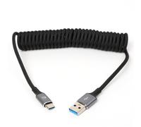 HangTon USB Type A to Type-C, PD 45W Fast Charging, CarPlay, Data Cable for SONY Canon R5C Nikon Camera, iPhone 15 16 Pro, Galaxy S23, LG V50, iPad, MacBook Pro, Laptop, Braided Coiled