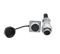 HangTon WS20 12 Pin Aviation Circular Power Electrical Connector 5A Male Cable Plug + Female Panel Socket Dustproof Industrial Metal Shell